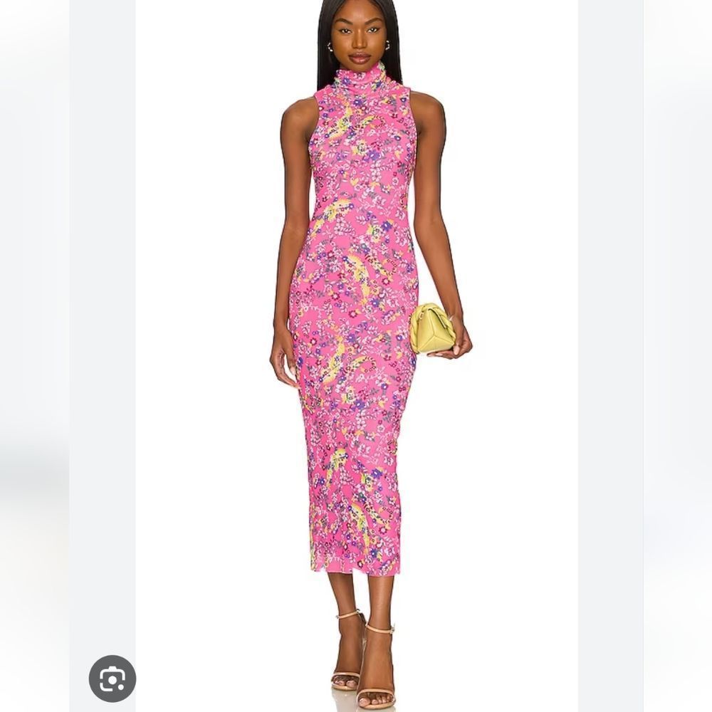 Afrm mesh dress midi